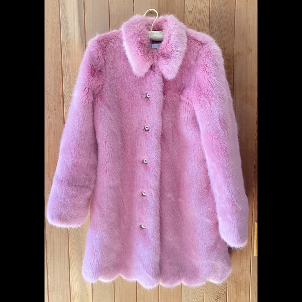Faux Fur Pink Coat